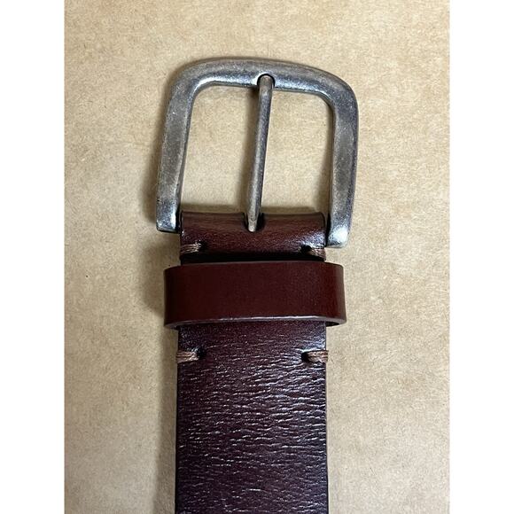 Nordstrom Ezra Rugged Leather Belt In Brown Chocolate Size 36 New - Picture 4 of 9